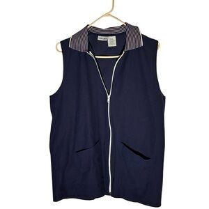 Vintage Cabin Creek Navy Zip-Front Vest